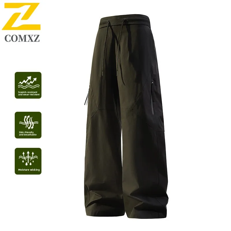 

Весенне-осенние мужские повседневные брюки, приятные для кожи, дышащие, впитывающие пот, спецодежда, прямые брюки, мужские брюки для кемпинга и пешего туризма