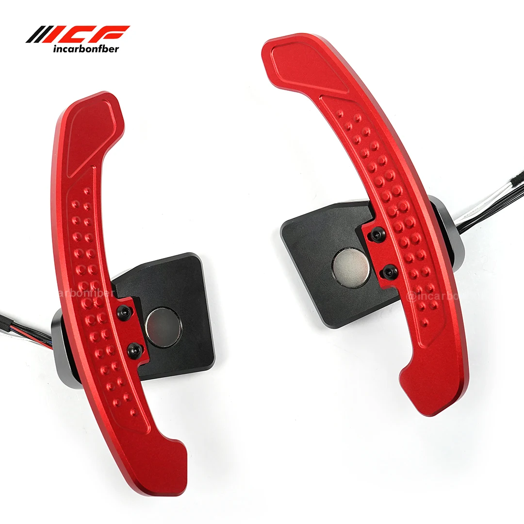 ICF Carbon Fiber Steering Wheel LED Magnetic Shift Paddle For Volkswagen Golf 8 MK8 CC GTI R  New Multi Color Shift Paddles