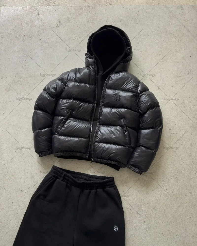 New High Street Trendy Streetwear Jacket Men Retro Harajuku Camouflage Parkas Zipper Hoodie Casual Solid Color Warm Coat Women