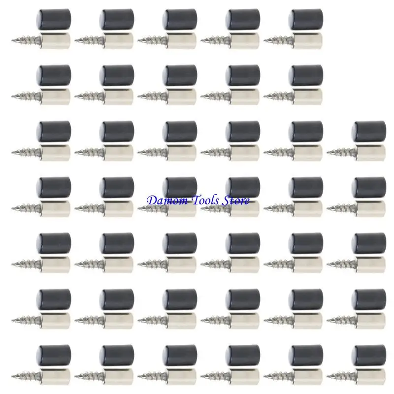 57BE Crosses Tapping Screw with Rubber Sleeve Laminate Support Hardware Wardrobe Cabinet Glass Hard Nonslip Partition