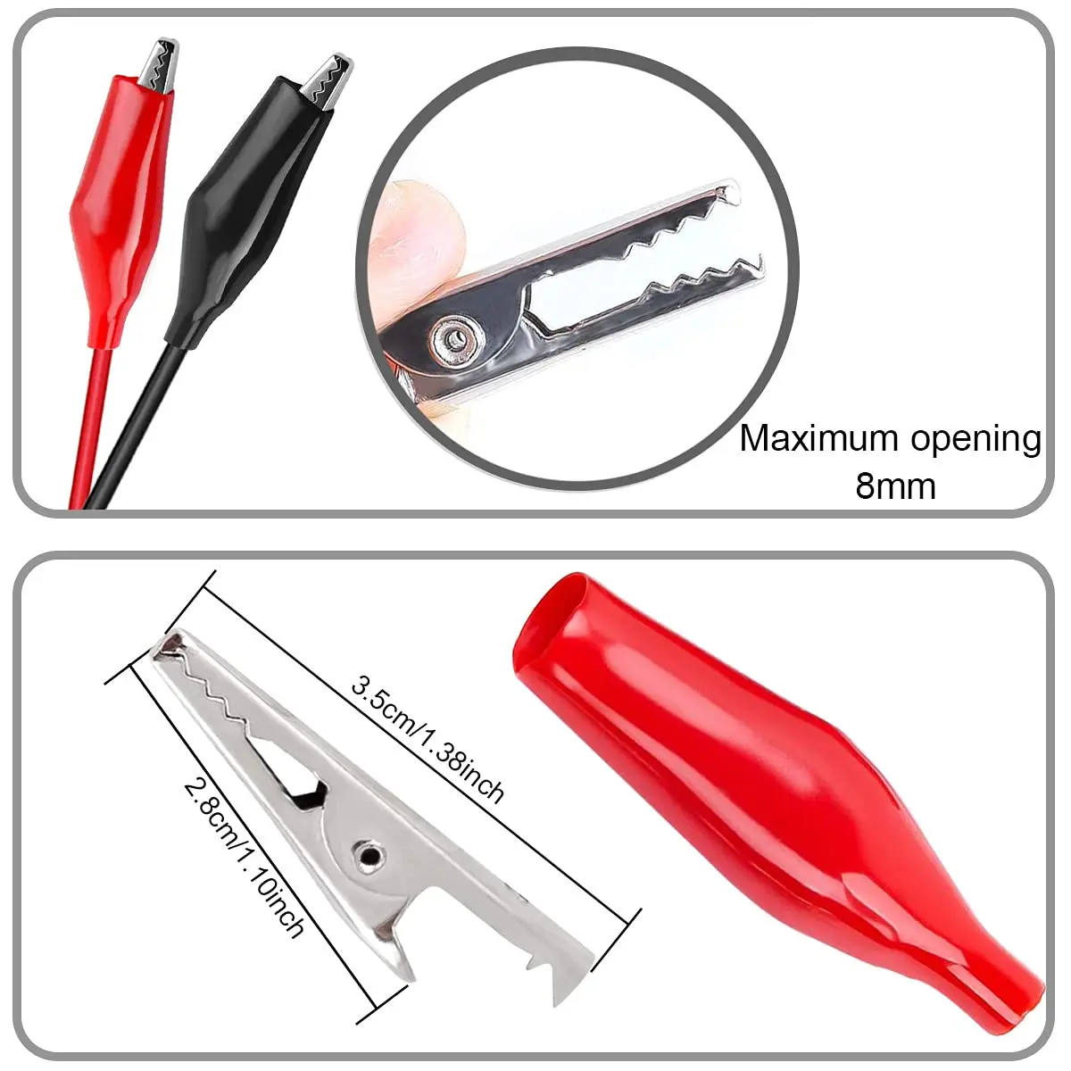 5pcs  Alligator Clip to USB, Crocodile Clamps to USB Type-A Male Connector Cable Copper Test Leads for Testing Circuit Power