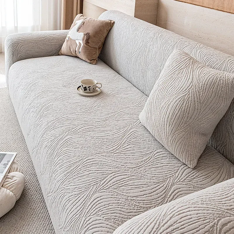 3D Jacquard Sofa Cover Texture Anti-fouling Decorative Couch Covers All Inclusive Anti Cat Scratch Protection Couch Case 1pcs