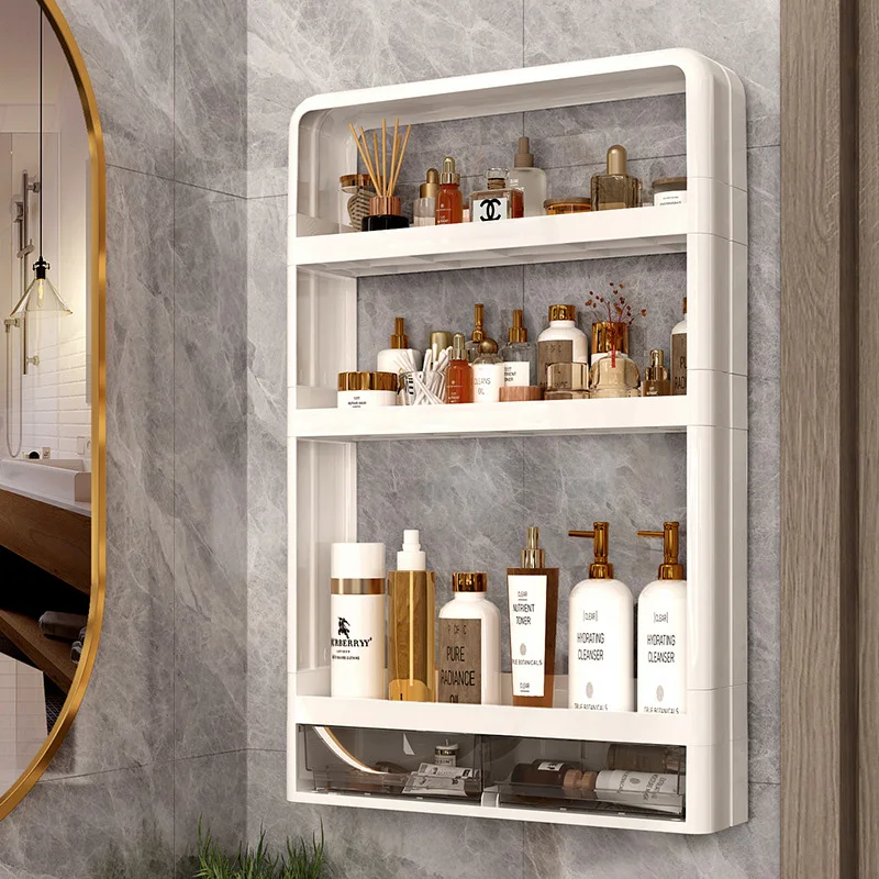 Bathroom Shelves Kitchen Seasoning Bottle Storage Rack Wall-mounted Storage Rack Cosmetics Organizer Bathroom Kitchen Organizer