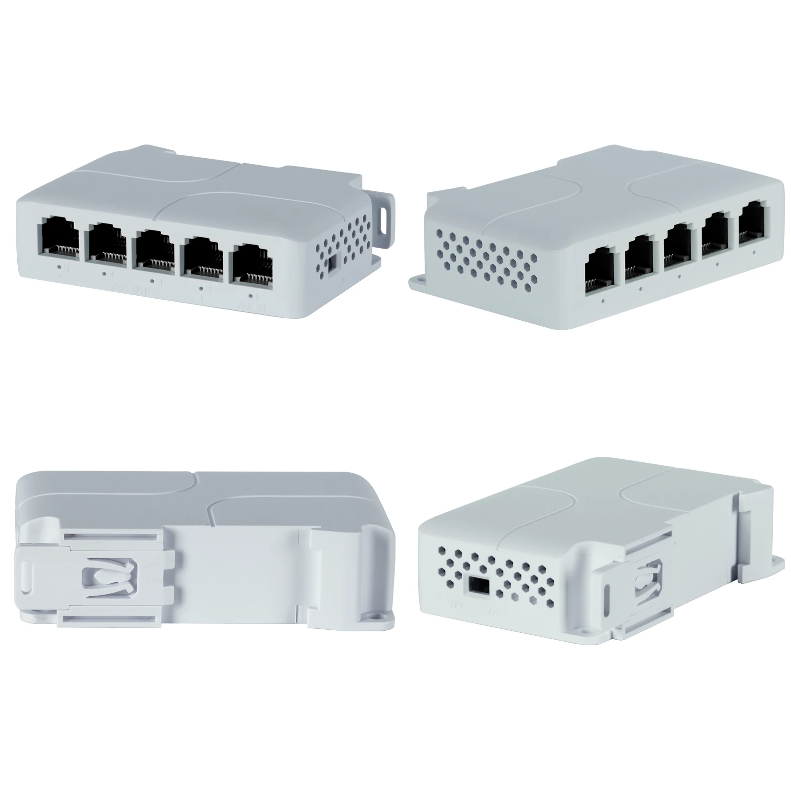 5 Port 100Mbps 90W PoE Extender Repeater 100 meters VLAN 44-57V Comply IEEE802.3af/at RJ45 1 in 4 Out for IP Camera AP VOICE