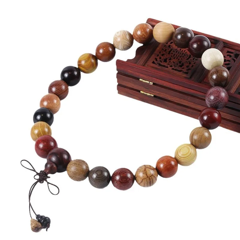 Multi Bead Prayer Bracelet Made of Rosewood Ebony Rosewood Thuja Car Rearview Mirror Hanging Ornament Gifts