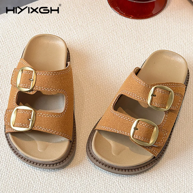 

Children's wide toe sandals, boys' slippers from 3 to 18 years old, open toe beach shoes for boys and girls, non-slip slippers