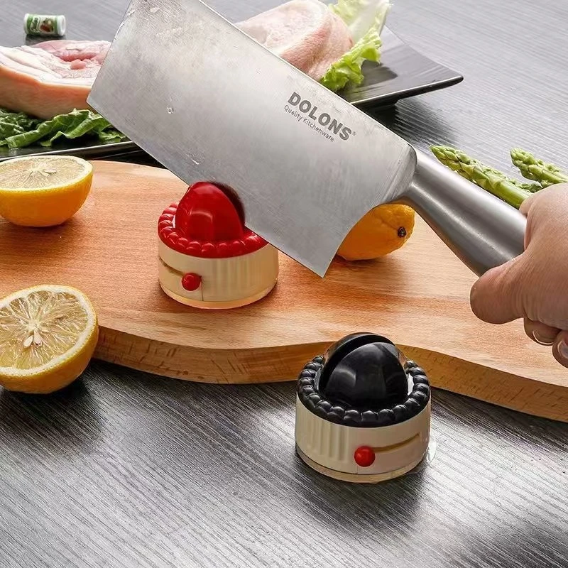 Round Suction Cup Sharpening Stone, Household Kitchen Tool for Sharpening Kitchen Knives and Scissors, New Quick Knife Sharpener