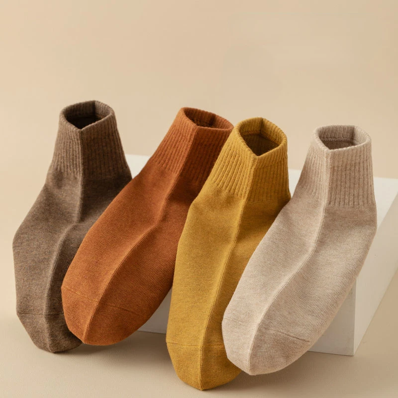 Xiaomi 6Pairs/lot Mid Tube Woman Pure Cotton Spring Autumn Woman Socks Breathable Deodorant Sweat-absorbing Solid Color Socks