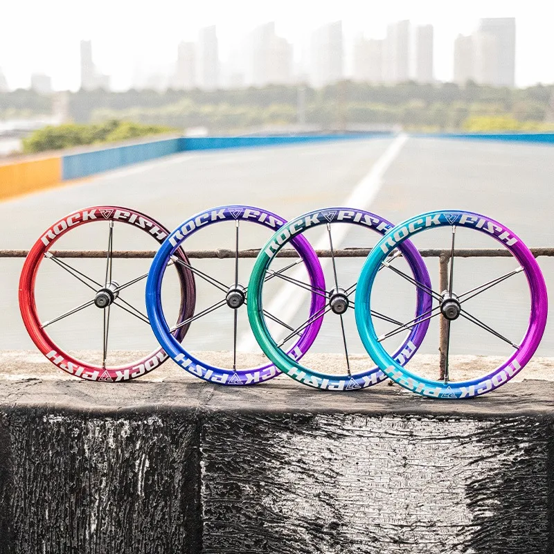 Rockfish R7 Pushbike Wheel Rim Set 12 Inches Kids Sliding Bicycle Wheelset Double-layer Aluminum Alloy Balance Bike Wheels