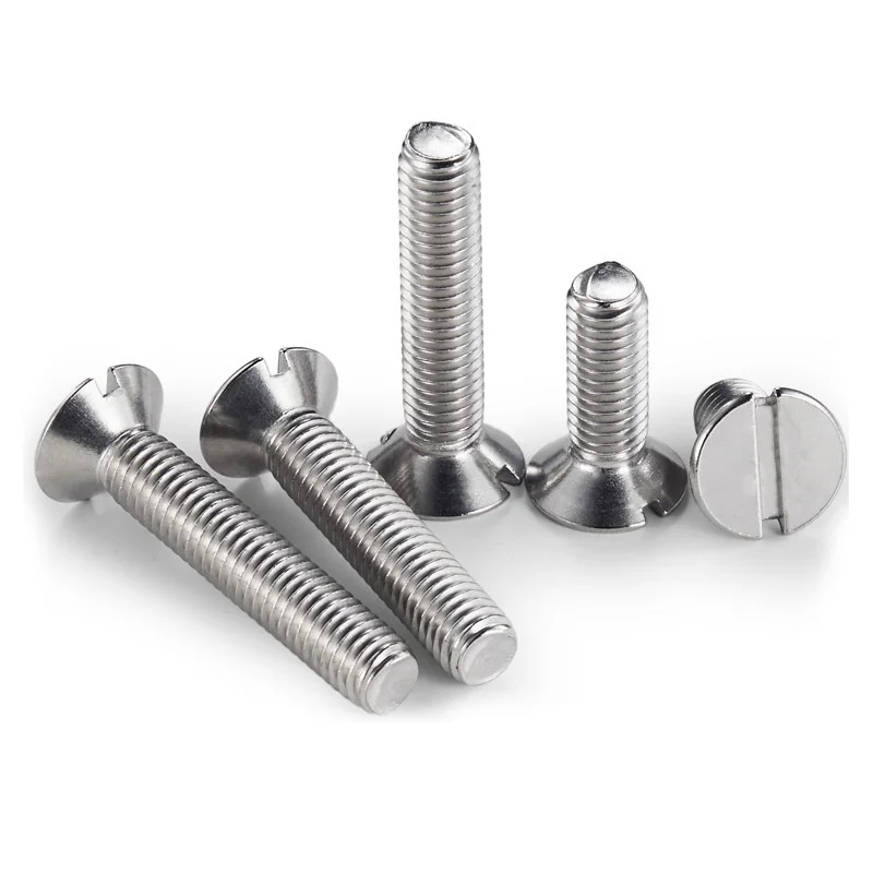 M1.6 M2 M2.5 M3 M4 M5 M6 M8 Sus304 Stainless Steel Slotted Flat Countersunk Screw Bolt Machine Bolt