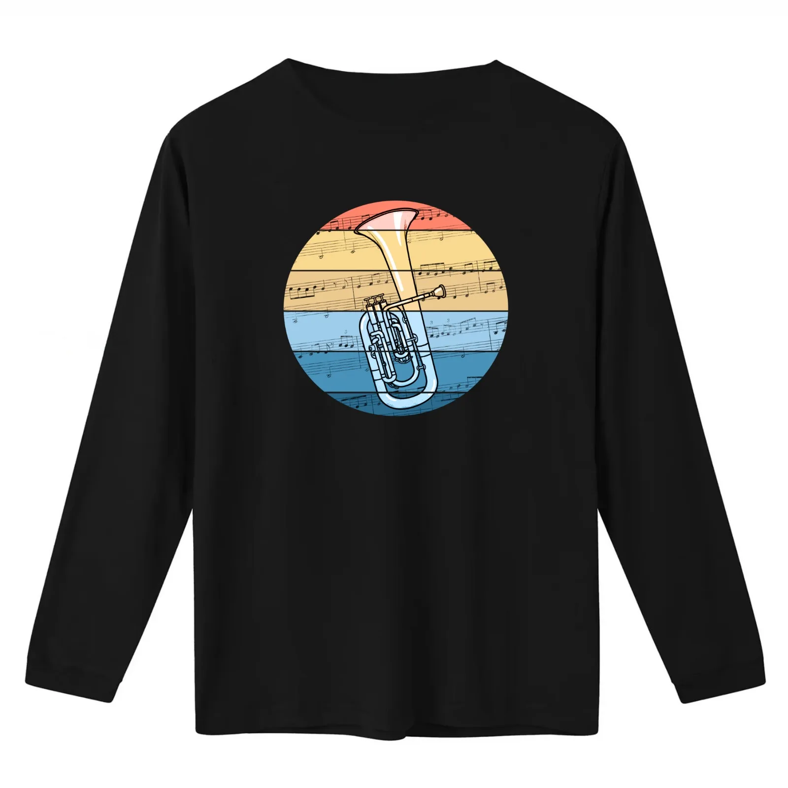 Tenor Horn Music Notation Hornist Brass Musician T-Shirt Summer Casual Cotton Tee Oversized Streetwear Tops Unisex Men Women