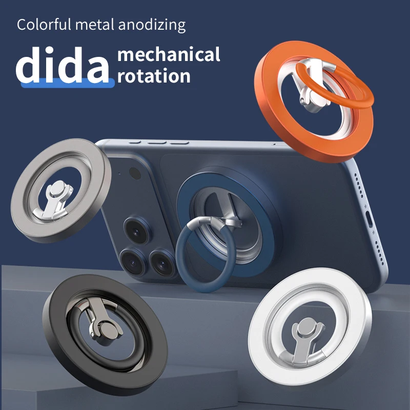 

Mobile Phone Dual Magnetic Finger Ring Holder for Magsafe Cellphone Metal Folding 360° Rotation Stand for iPhone Xiaomi Samsung