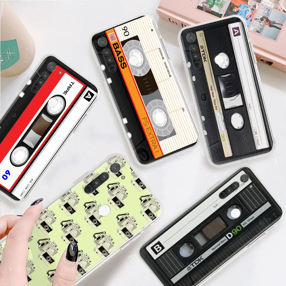 Cassette Tape Transparent Case for Moto edge 40 30 Neo Pro G14 G84 E32 G62 E13 E22 E22I G52 Ultra