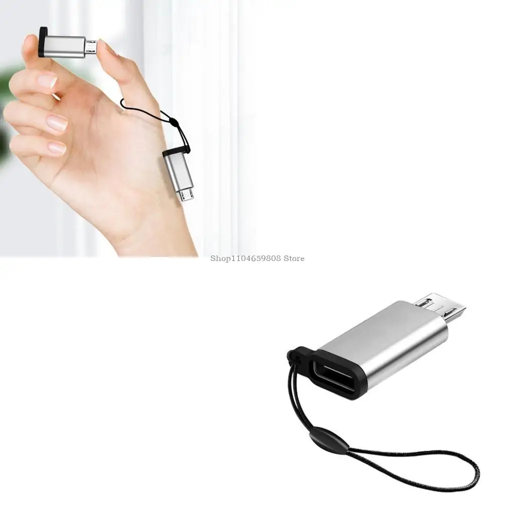 

Cellphone Adapter with Lanyard Portable USB C to Micro USB Adapter USB Converter
