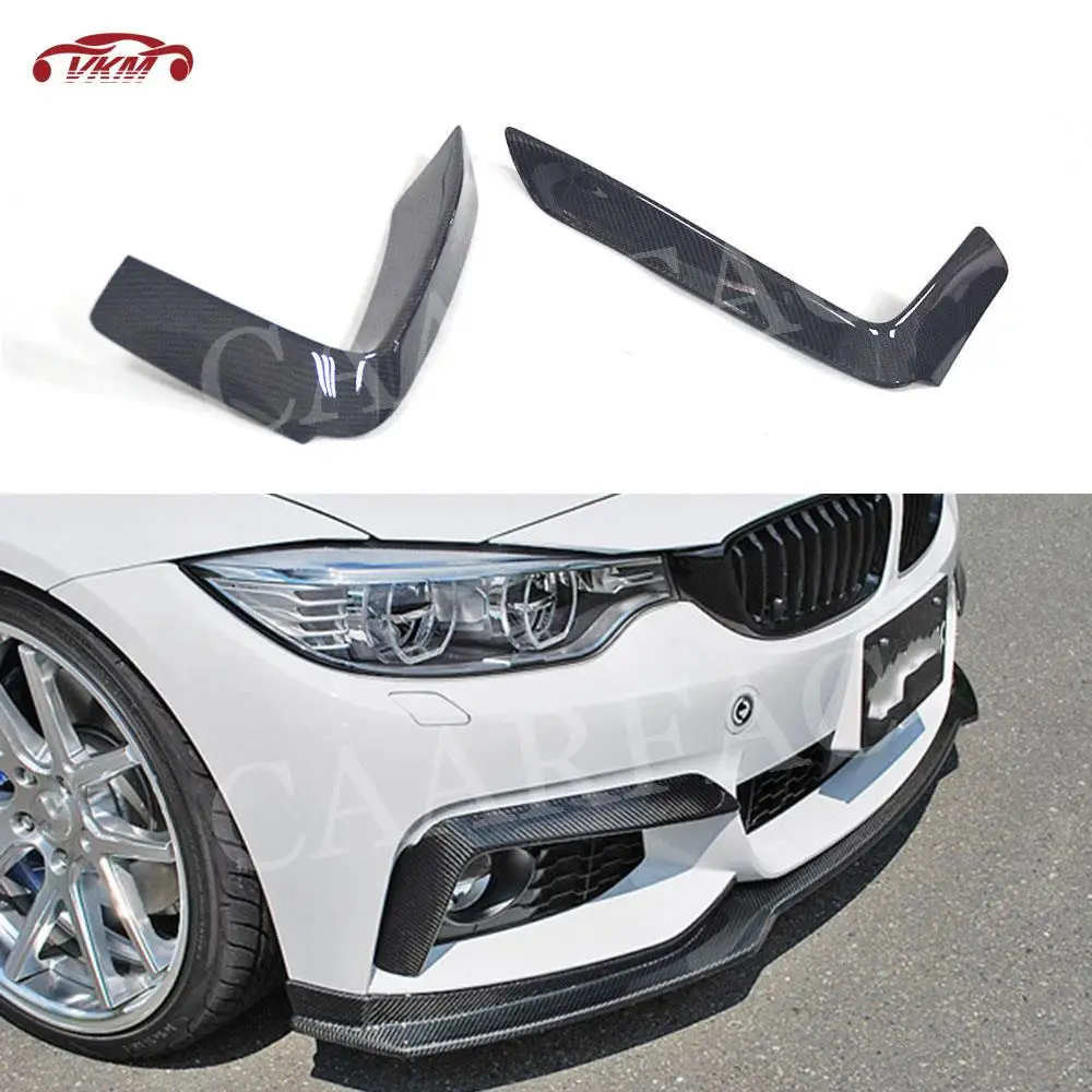 

Car Carbon Fiber Front Bumper Fog Lamp Cover FRP Prime Splitters Canards Fins for BMW 4 Series F32 F33 F36 M Sport 2013-2018