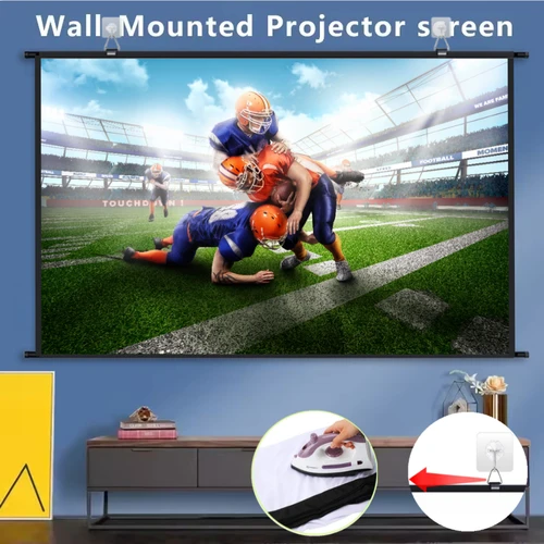 Imagen 1 del producto XIAOHUI Pantalla de proyector montada en la pared Relación 16:9 Oficina al aire libre Entretenimiento en el hogar Portátil Alta definición Plegable 72-133 pulgadas