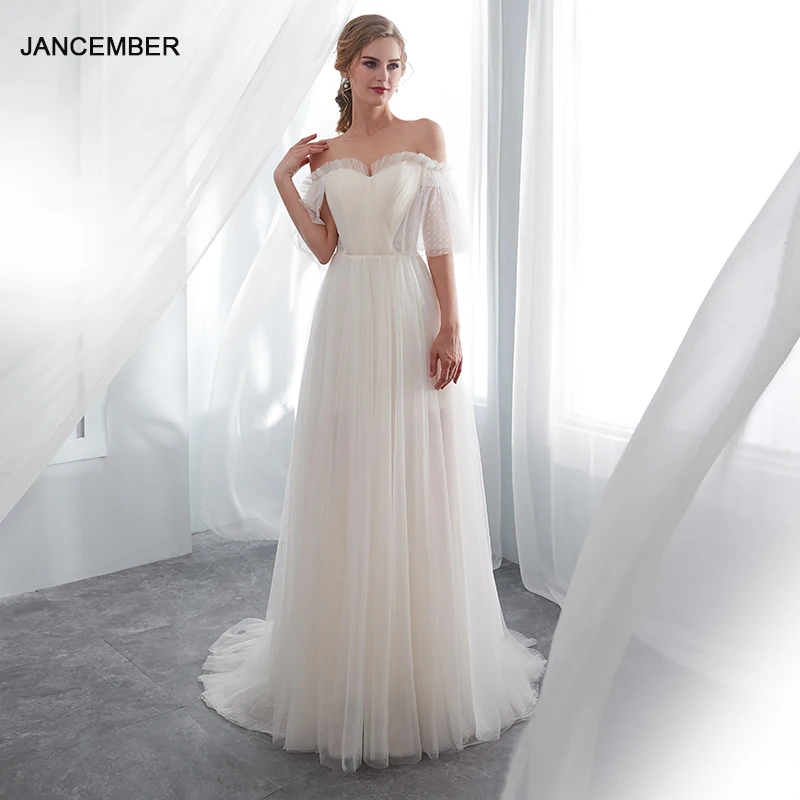 Robe de Mariée en Organza pour Femme, Tenue Sexy, Col Bateau, Dos aux, Demi-Manches, pour Patients, Personnalisée, Élégante