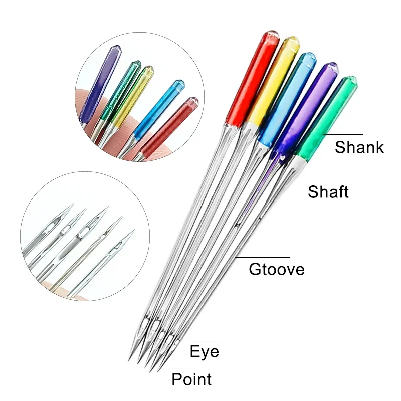 15/6Pcs Anti-Jumping Sewing Machine Needle Stretch Fabric Stitch Needles for Singer Brother Janome Home Sewing Machine Tools