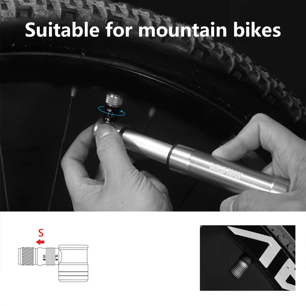 Portable Mini Bicycle Pump100PSI Air Pump Aluminum Alloy Drop-proof Bike Ultralight Hand Pump MTB Mountain Bike Pump