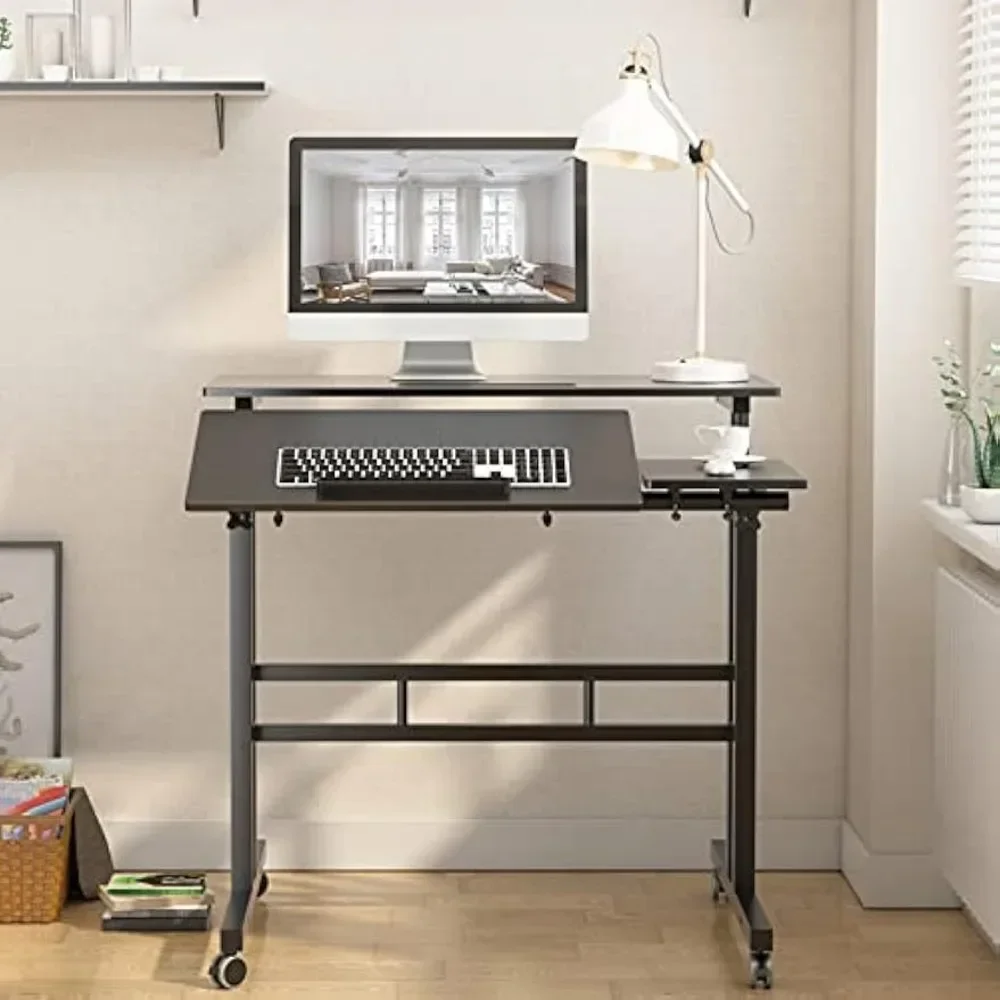 منصتان مكتب كمبيوتر محمول متنقل قابل للتعديل طاولة جانبية حامل كمبيوتر لأريكة السرير، #5