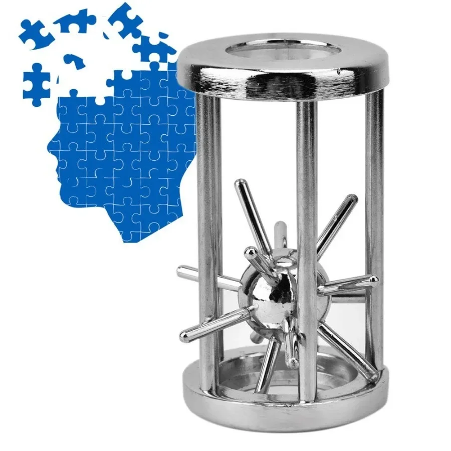 1/2pcs Classic Metal Brain Teaser Lock Puzzles Stainless Steel Cage Challenge Game for Adults Children IQ Test Toys Funny Gifts