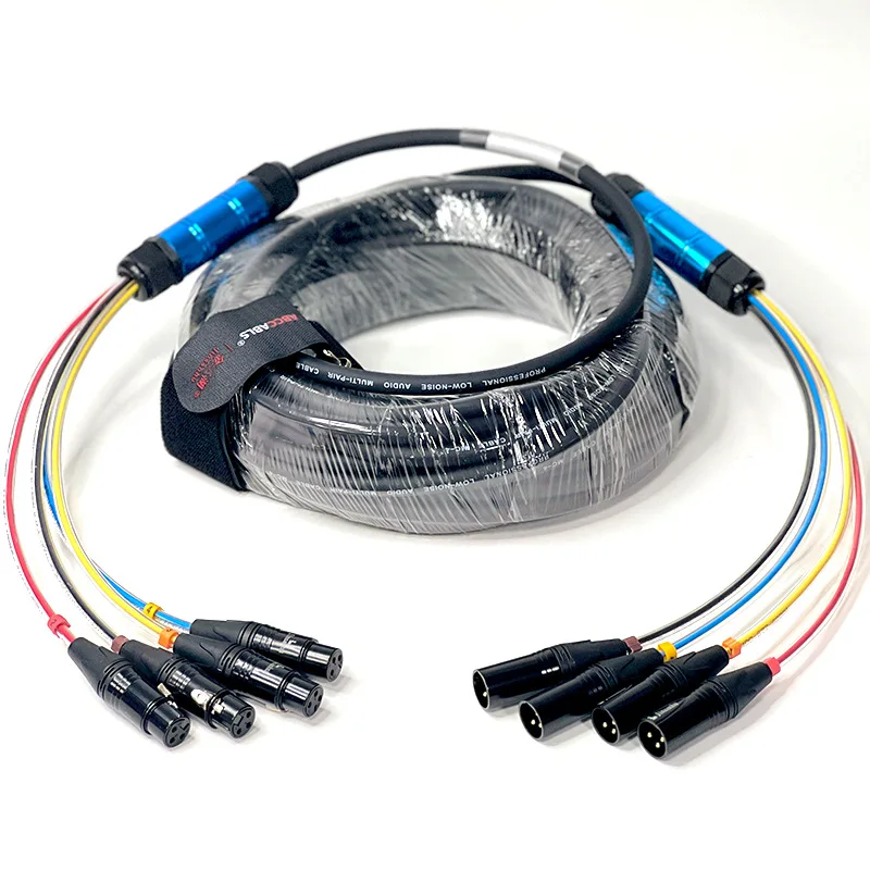 Cannon 4-Way Color Multi-Core Snake Cable Multi-Channel Signal Mixer Power Amplifier for Audio Speaker Combination Shielding