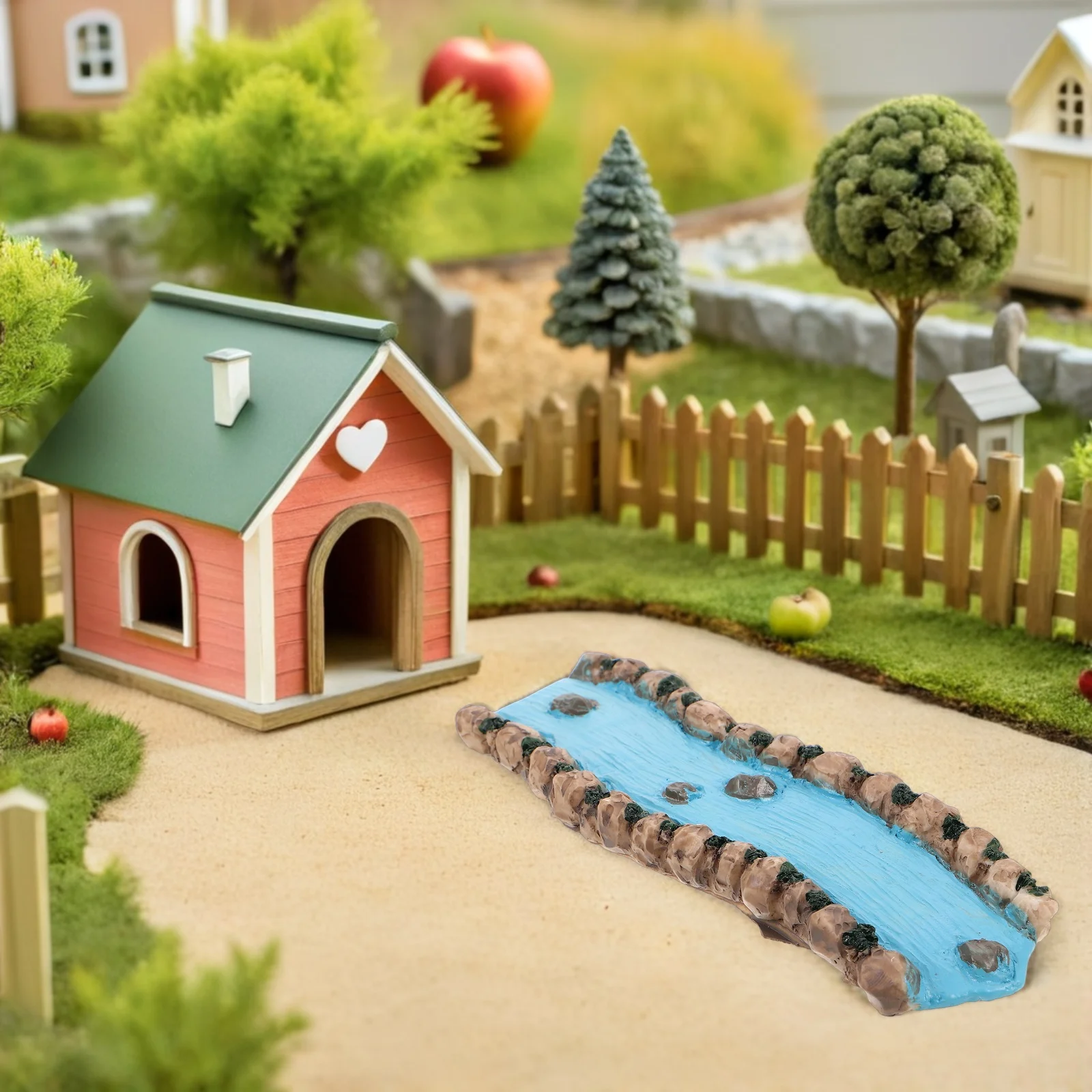 

2 Pcs Sand Table Landscaping Crafts Miniature Garden Stream Decoration Resin Water Toys