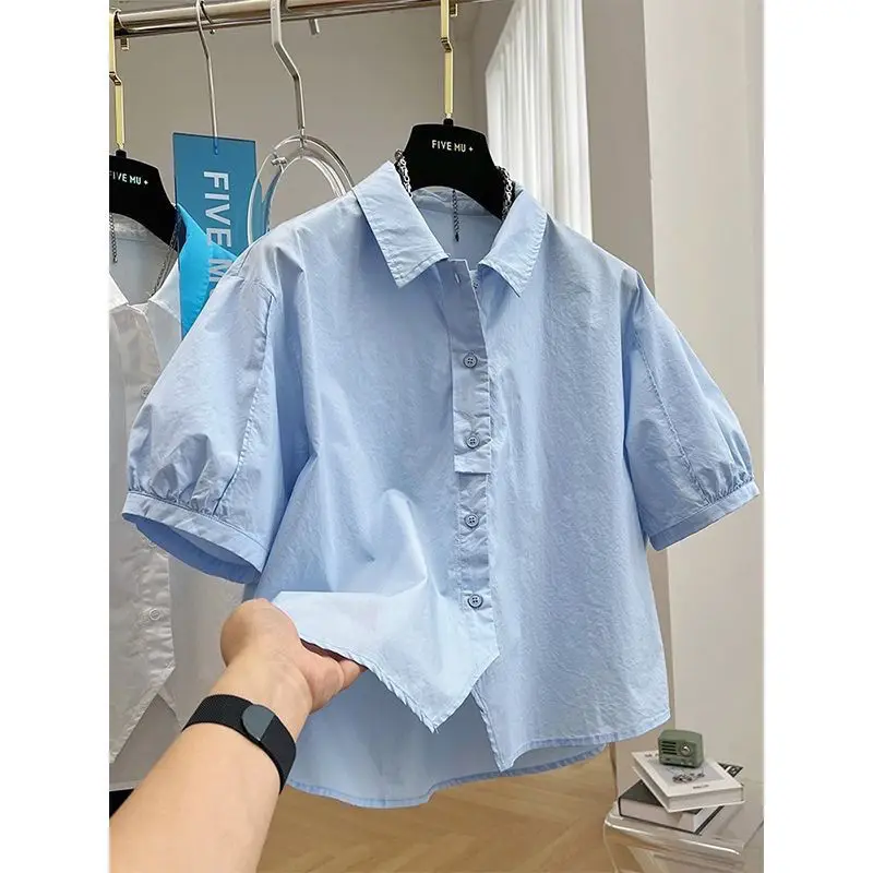 Cotton Design, Fashionable Short Sleeved Shirt, Women\'s 2024 Summer Short Shirt, Loose Top