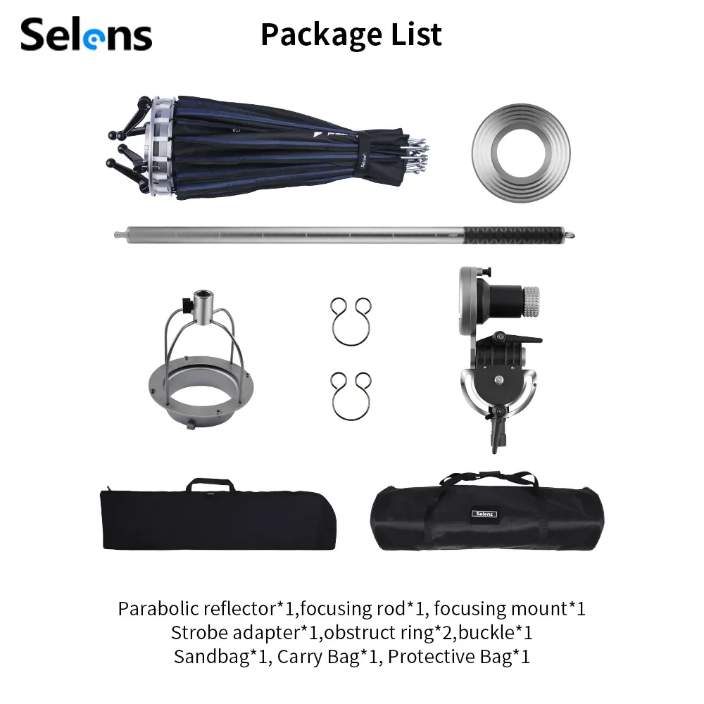 Selens 90/120/150CM EDGE Boundary Parabolic Reflector Softbox Umbrella Light Box Photo Studio Reflective Flash Light Photography