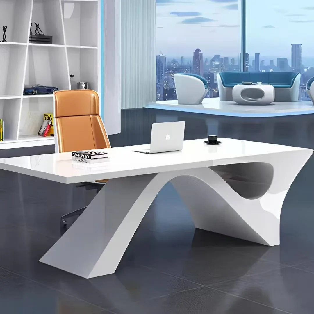 

bc Modern Premium Office desk Unique design Baked lacquer process Three-dimensional line design Minimalist style Customizable*