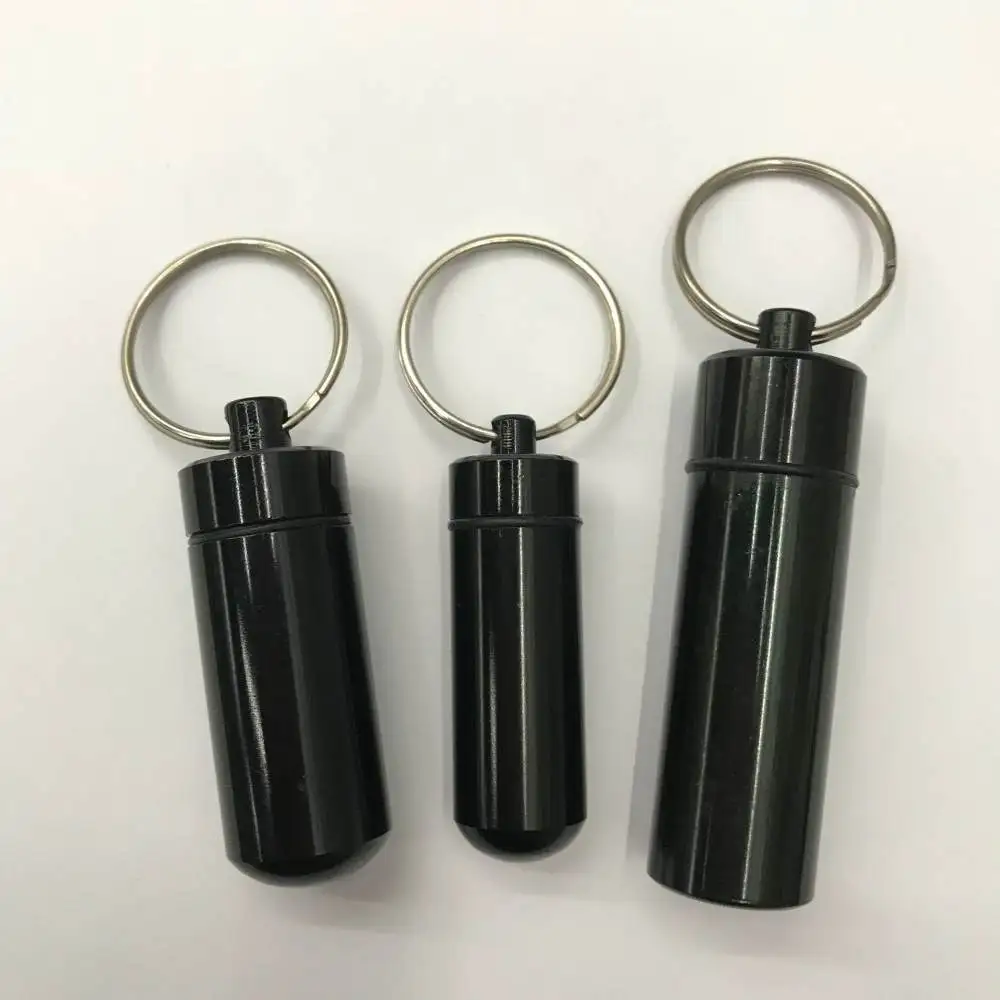 Mini Waterproof Pill Case For Stman Aluminum Keychain Container Durable Metal Capsule Holder For Travel Outdoor Survival
