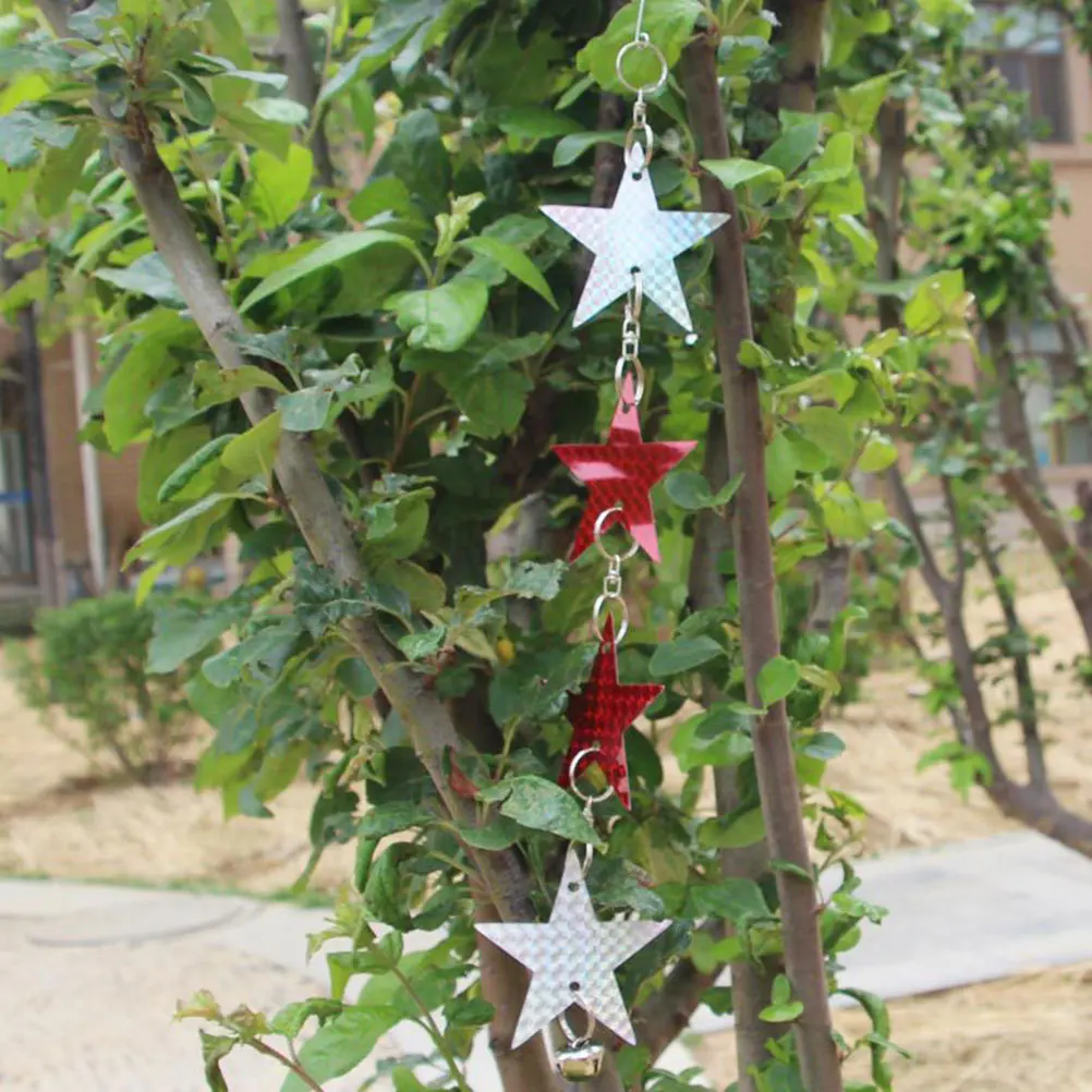 4 قطعة طارد الطيور عاكسة نجوم حديقة طاردون في الهواء الطلق الطيور رادع حلي معلقة ساحة ديكور اكسسوارات الحديقة