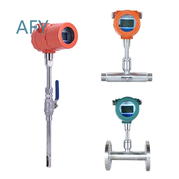 for Low Cost 2% Intelligent Flue Gas Biogas Insert Type Thermal Gas Mass Flow Meter with LCD Display for Industrial Gas