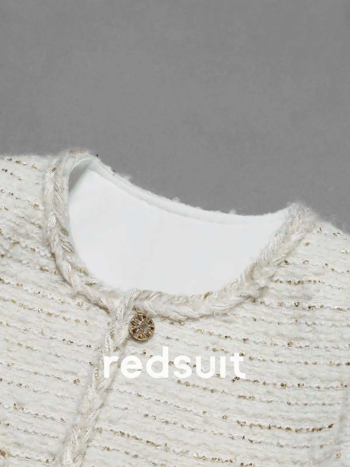 New Exquisite pearl gold wire lace coarse woolen coat, elegant top Can customize size