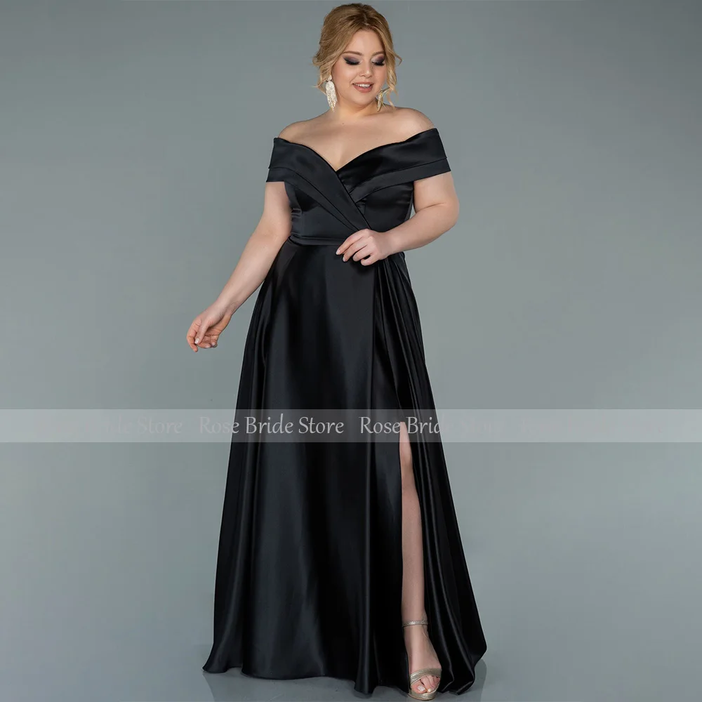 Plus Size Evening Dress Emerald Green Satin Off the Shoulder Mor of  Bride Dresses for Weddings A Line Simple  Gown