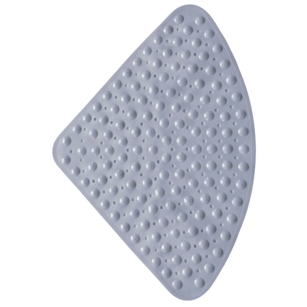 Fan-Shaped TPE Mat for Shower Floors Built with 162 Suction Cups and 134 Drainage Openings to Reduce Slip Risk and Aid Drying