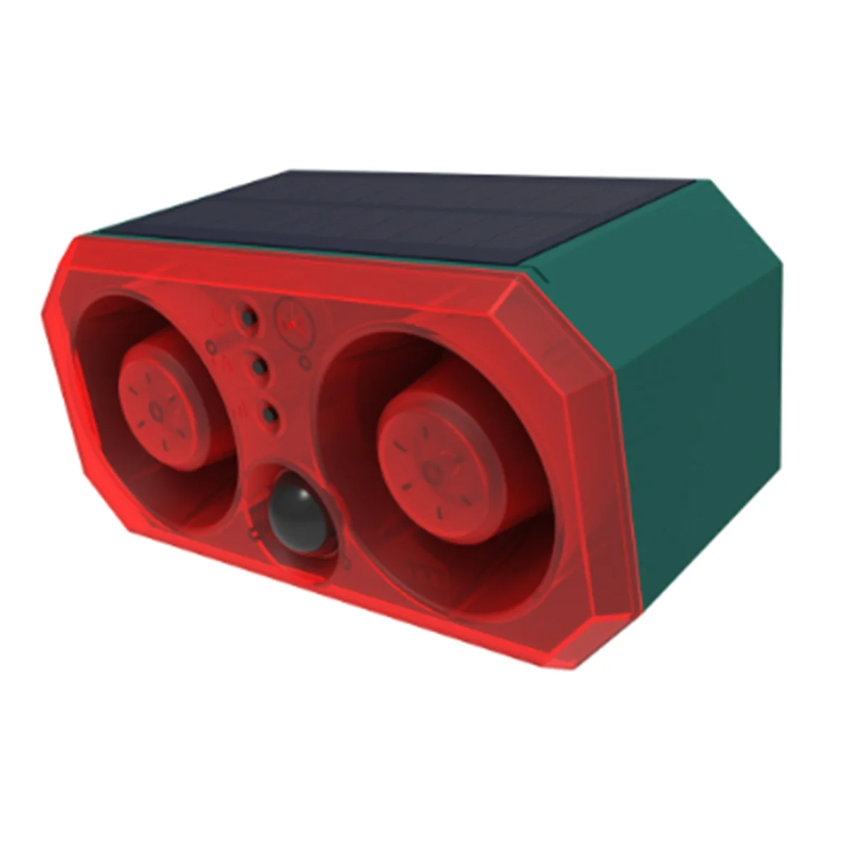 

B34B-New Super Loud Volume Solar Alarm Animal Repeller 2 Speakers Recording Motion Detection Alarm Sensor Flash Induction
