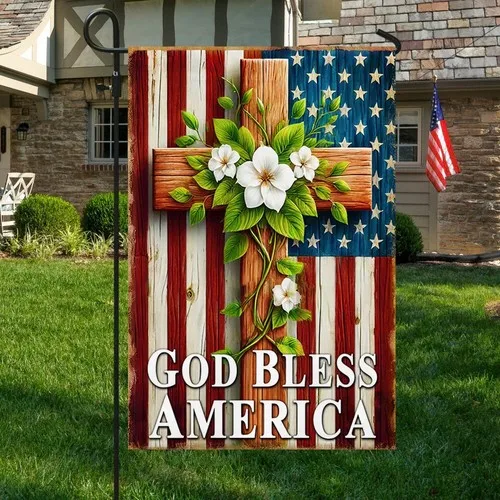 God Bless America Christian Cross American Flag Graden Flag UUI GGX