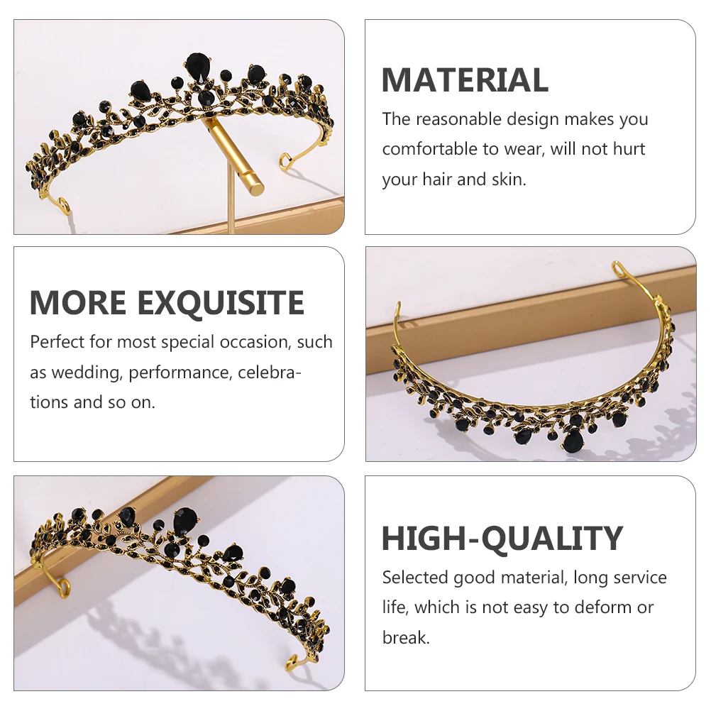

1pc Crown Wedding Headdress Baroque Style Tiara Elegant Crown Prop Durable Comfortable Bride Hair Decor