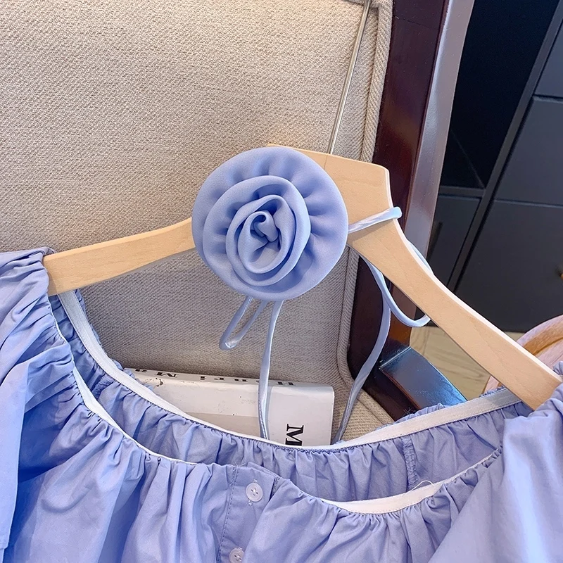 [Vibe] Nova bandagem feminina flor design enrugado borda chiffon camisa 2025 primavera moda mangas compridas blusa feminina