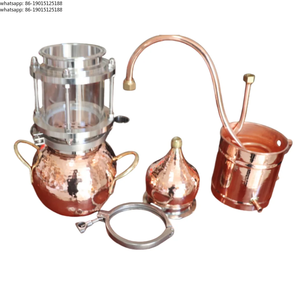 3L pure copper household small ancient distillation equipment, pure dew machine, Baijiu cooking, perspective distillation