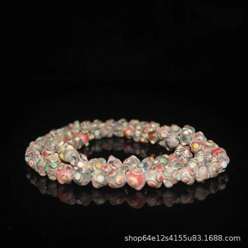 Han Dynasty Dragonfly Eye Round Bead String, Buddhist , Ancient , Old Glazed Beads