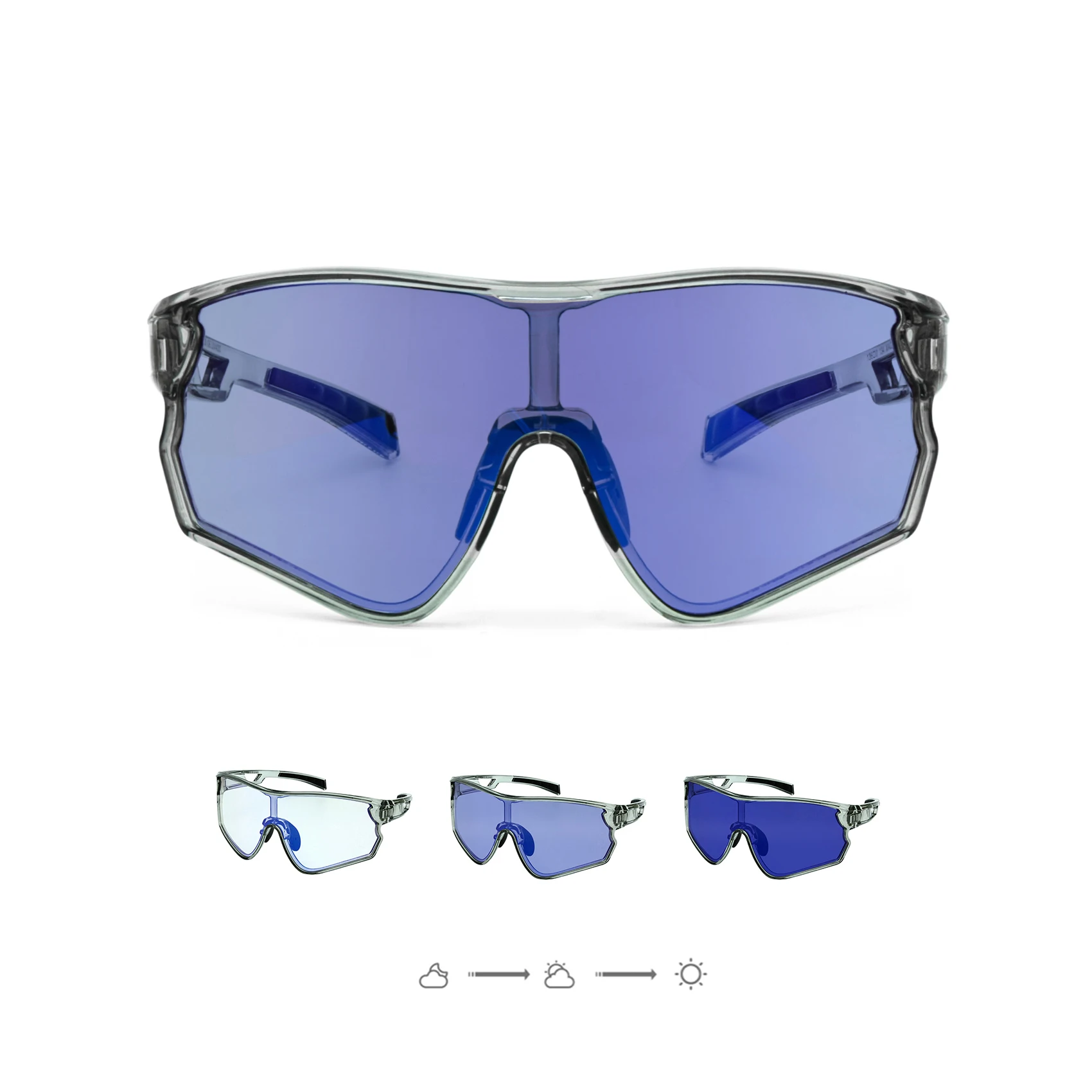 

EnzoDate All-in-one Vibrant Color Tinted Photochromic Cycling Goggles Multi-intensity Adaptive Sunglasses Lens