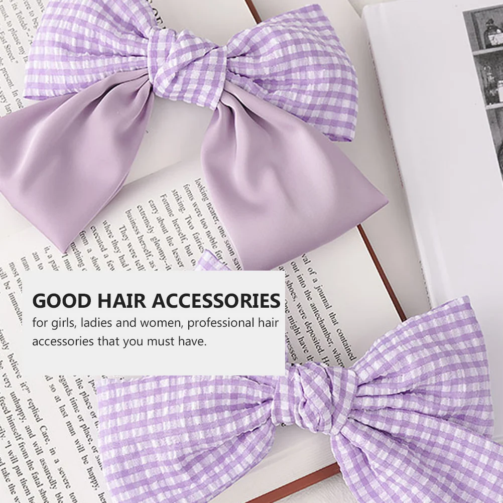 

3pcs Bow Hair Clips Shaped Purple Bows for Girls Women Easy Wear Multipurpose Long Lasting Professional Accessories Hair Bow