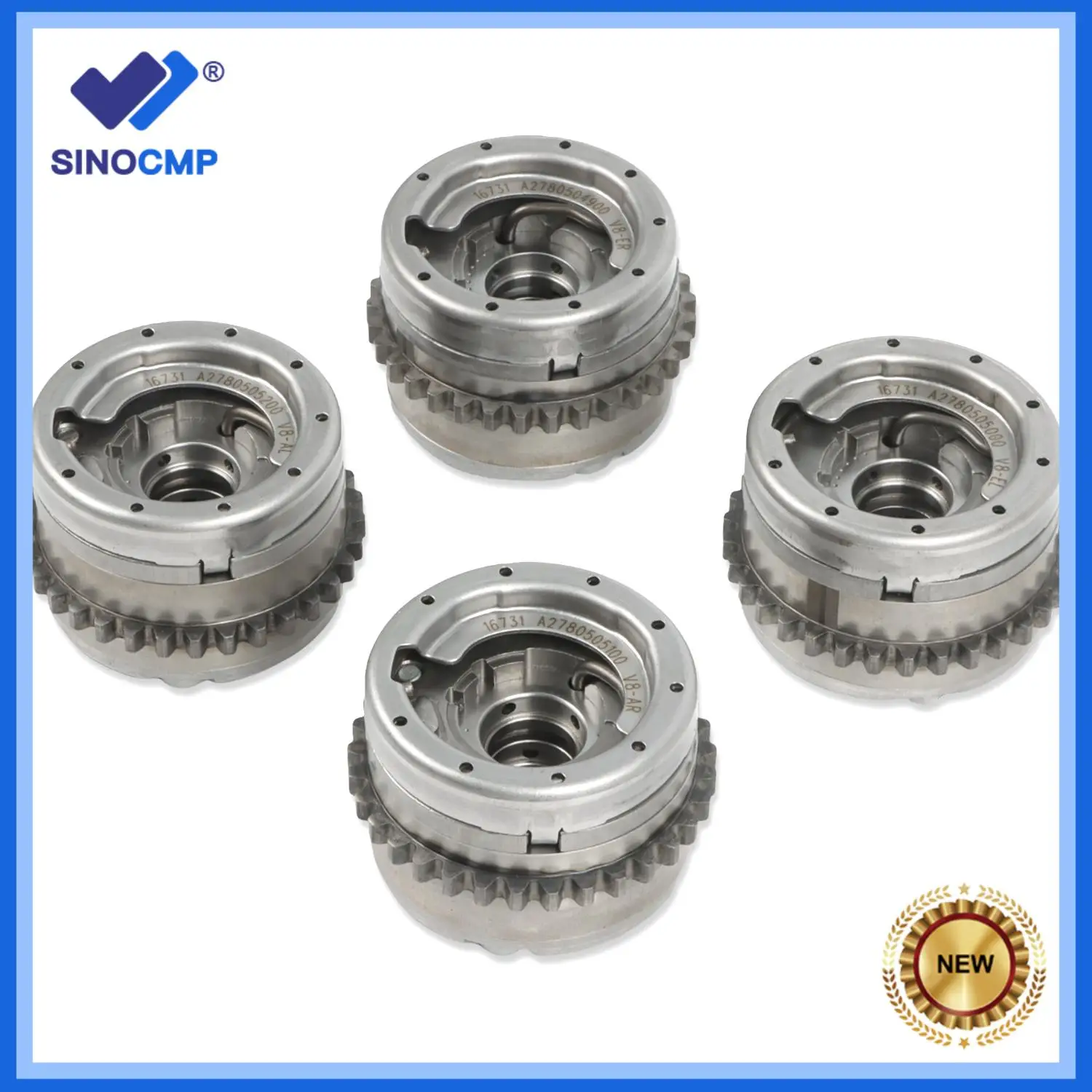 

4pcs Camshaft Adjuster VVT Sprockets For M278 Mercedes Benz S550 GL550 GL450 4.7T V8 2780505200 2780504900 New 1 Year Warranty