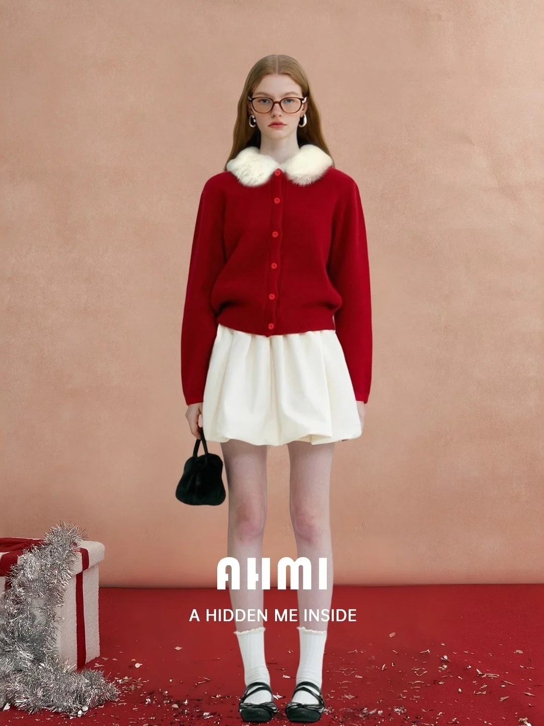 

Вязаный свитер AHMI Cisas Aosphere с меховым воротником, мягкая уютная верхняя одежда для девочек, с длинными рукавами, свободный крой