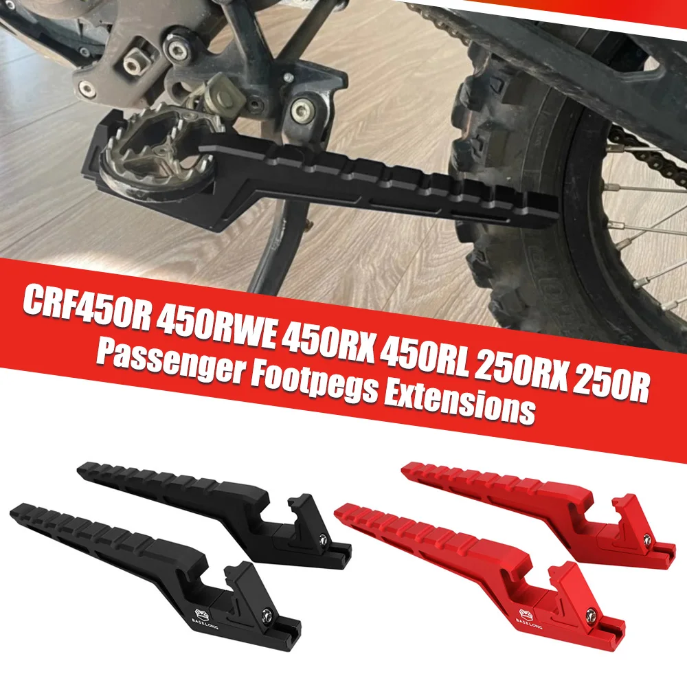 

Motorcycle Passenger Footpegs Extensions Accessories For Honda CRF450R 450RWE 450RX 450RL 250RX 250R 2019 2020 2021 2022-2026