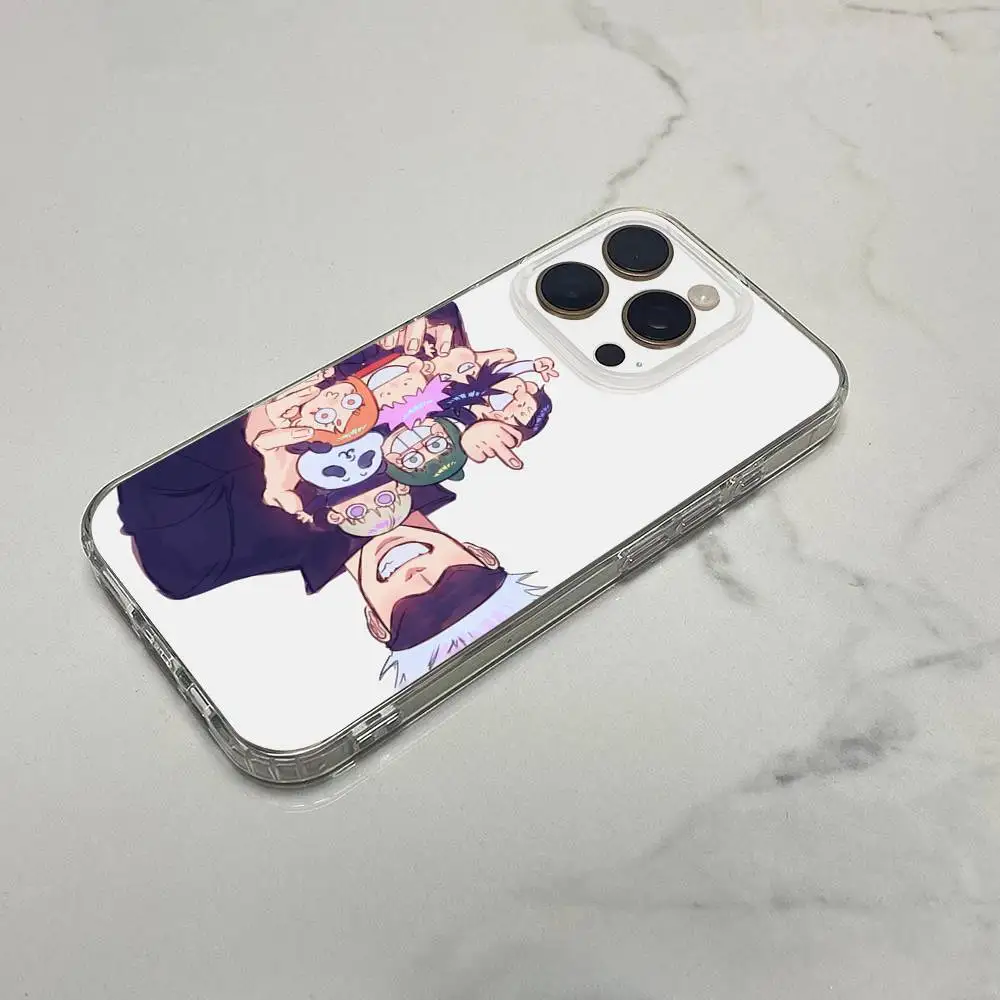 حافظة هاتف J-Jujutsu Kaisen Geto Gojo Yuji لهاتف iPhone 16,15,14,13,12,11 Plus,Pro,Max,XR,XS,Plus,E,SE4,غطاء شفاف صغير #4
