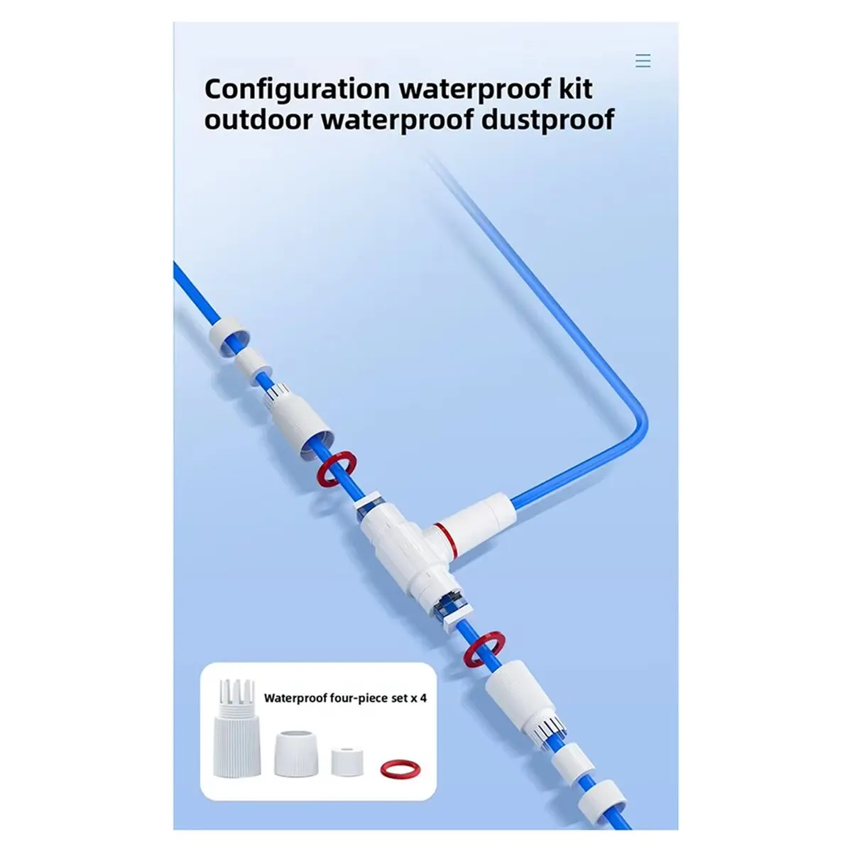 Ethernet Splitter Waterproof POE Combiner Splitter Run 2 IP Camera on 1 Network Cable Combiner Separator Adapter Network