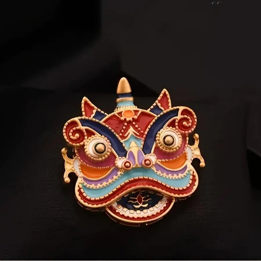 1/5/10/20/50/100pcs Chinese Style Oil Drop to Wake up the Lion China-Chic Aesthetic Brooch Designer Pin Classical Accessories Me